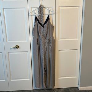 Navy and cream striped jumpsuit